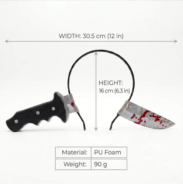 Alt view image 2 of 3 - Halloween hairband headband decoration items, ghost festival realistic headwear with sharp knives and kitchen knives, head clasps, clothing headpieces