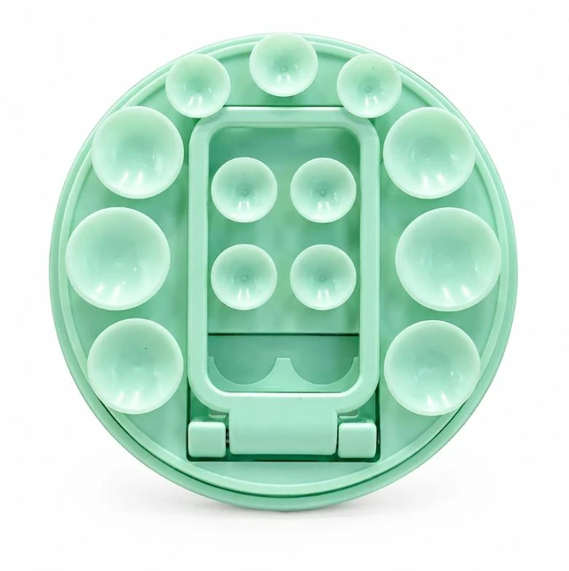 Main image of Silicone suction cup adhesive mobile phone stand, metal support frame with hardware, cross-border new model green
