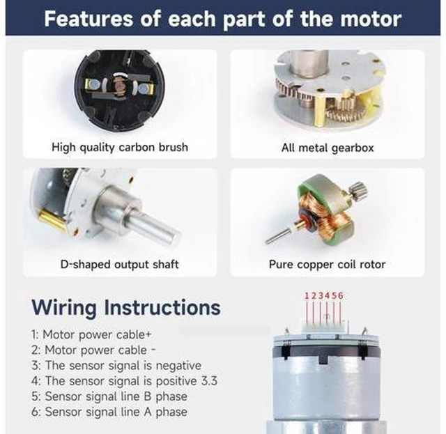 Alt view image 6 of 6 - DC Motors 12V 7.4V High Torque Electric Geared Motor for DIY Toys Science Experiments (520 Motor 205RPM)