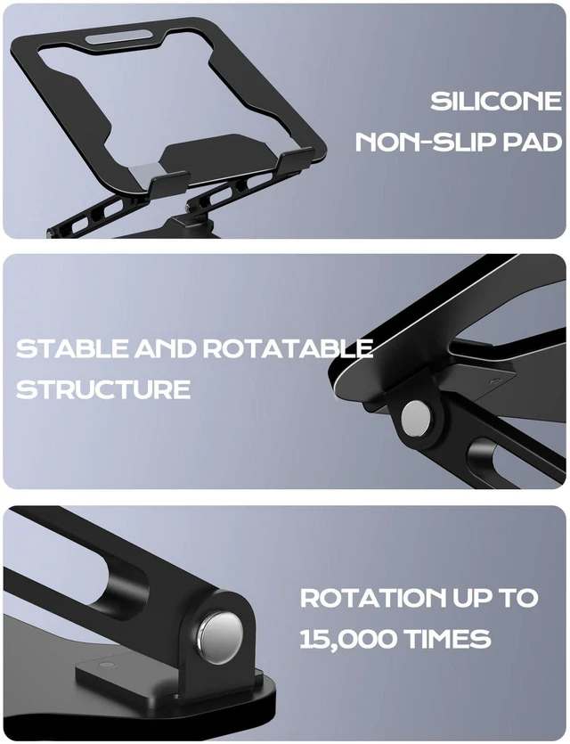 Alt view image 4 of 7 - Adjustable Laptop Stand for Desk, Metal Foldable Laptop Riser, Ventilated Cooling Bracket, Ergonominc Computer Notebook Stand for Desk Compatible with 10-15.6 Laptops