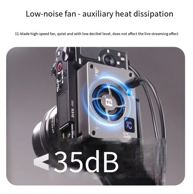 Alt view image 2 of 4 - Camera radiator is suitable for Sony A7M4, ZVE10 live streaming cooling fan, A7C2, FX30, Canon R5.