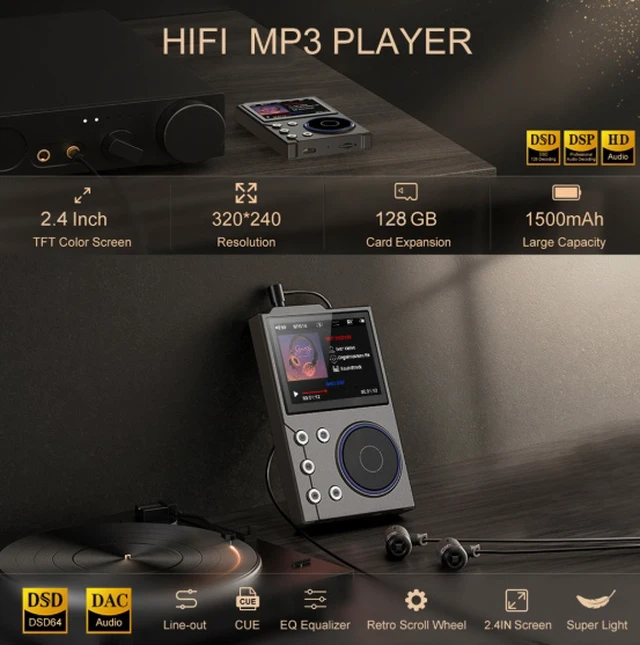 Alt view image 4 of 6 - Music player - Lossless music with DSD256 master-level audio quality for portable listening, Bluetooth for car use