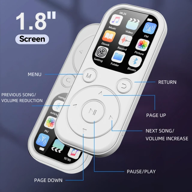 Alt view image 2 of 3 - MP3/MP4 music player, Bluetooth portable audio player, IPS high-definition large-screen recorder--16GB black