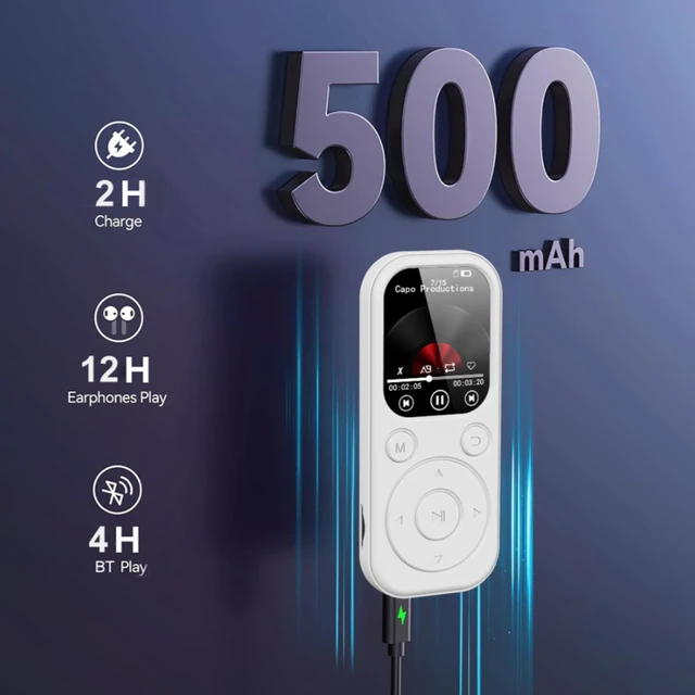 Alt view image 3 of 3 - MP3/MP4 music player, Bluetooth portable audio player, IPS high-definition large-screen recorder--16GB black