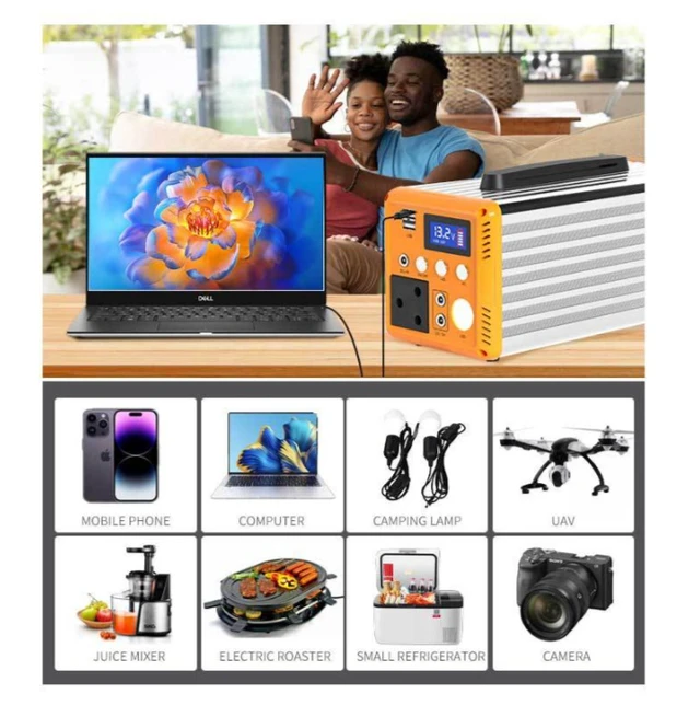 Alt view image 2 of 5 - Portable outdoor power supply, solar wholesale, mobile power supply, Solar power station,150W/12.8V12AH