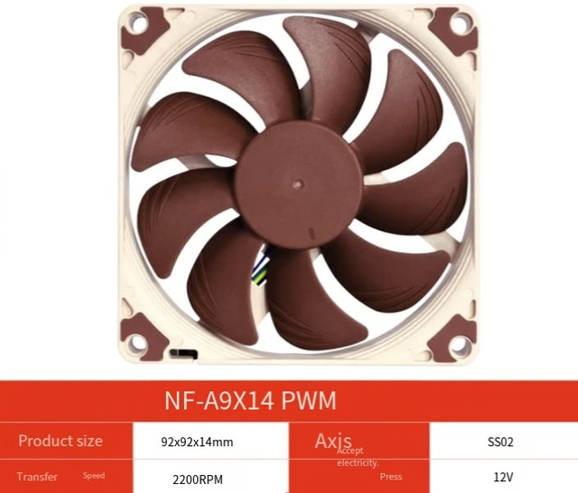 Alt view image 3 of 3 - NF-A9X14PWM Thin Fan 9CM Intelligent Temperature-Controlled CPU Fan 4-pin Case Fan