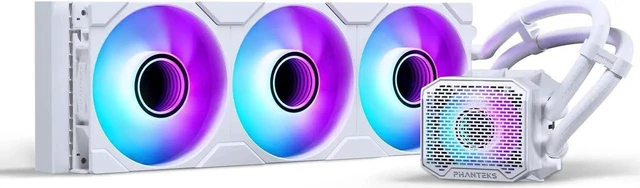 Main image of Phanteks Glacier One 360M25 G2 AIO Liquid CPU Cooler, White, RGB Pump Cap Design, 3x Performance 120mm M25 G2 PWM RGB Fans, for Intel LGA 1700, 1851, 1200, 115x and AMD AM4/AM5 sockets, White