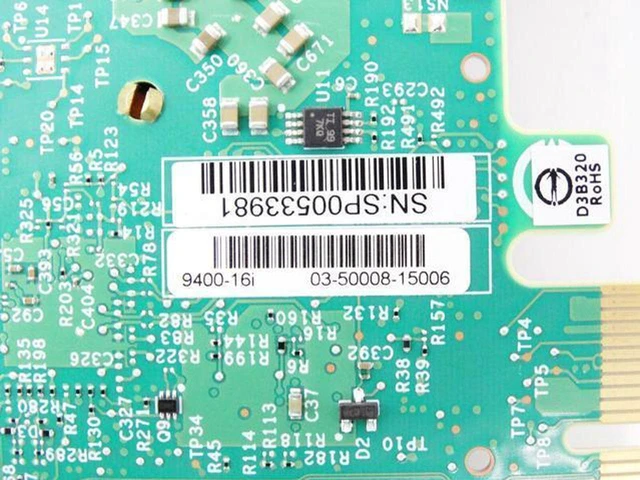 Alt view image 3 of 4 - LSI 9400-16i SAS SATA HBA CARD 12 Gbps PCIe NVME 16 Port Tri-Mode HDD Controller