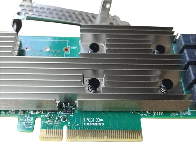 Alt view image 3 of 4 - SAS9305-16i LSI 9305-16i SATA SAS 12Gbs RAID Controller Host Bus Adapter PCIe 3.0 x8 IT-Mode 05-25703-00 HBA (9305-16I)