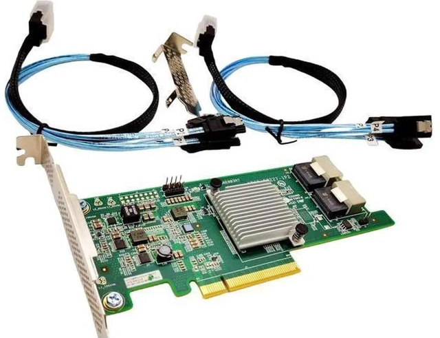 Alt view image 6 of 7 - LSI 9207-8i RAID Controller Card SAS 6Gbs HBA P20 IT Mode for ZFS FreeNAS unRAID RAID Expander Card + 2 * 8087 SATA Cable