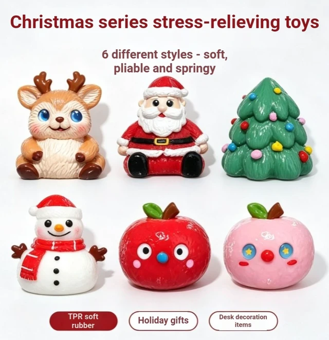 Alt view image 2 of 4 - Christmas tree snowman stress-relieving gadget soft rubber molding toy for children and adults, a cute and adorable pet toy for stress relief.