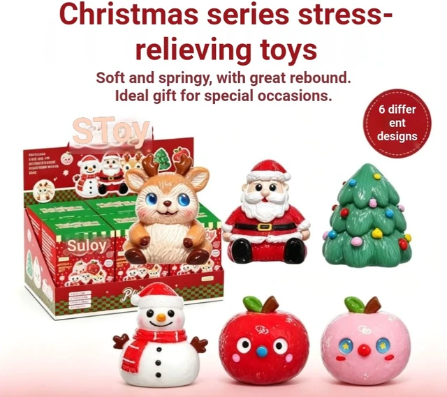 Alt view image 3 of 4 - Christmas tree snowman stress-relieving gadget soft rubber molding toy for children and adults, a cute and adorable pet toy for stress relief.