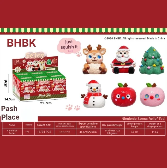 Alt view image 4 of 4 - Christmas tree snowman stress-relieving gadget soft rubber molding toy for children and adults, a cute and adorable pet toy for stress relief.
