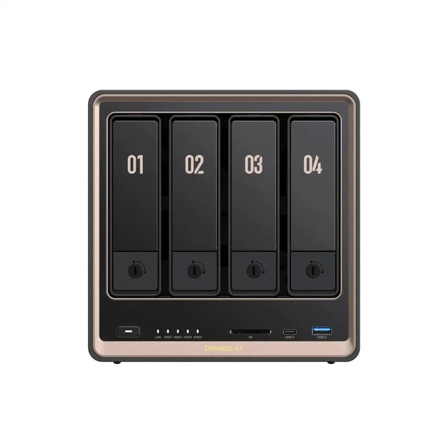 Alt view image 6 of 6 - UGREEN NASync DXP4800 GT 4-bay NAS, AMD Ryzen Embedded R2514, Dual 10GbE GbE LAN, Dual M.2 NVMe SSD Slots, Diskless
