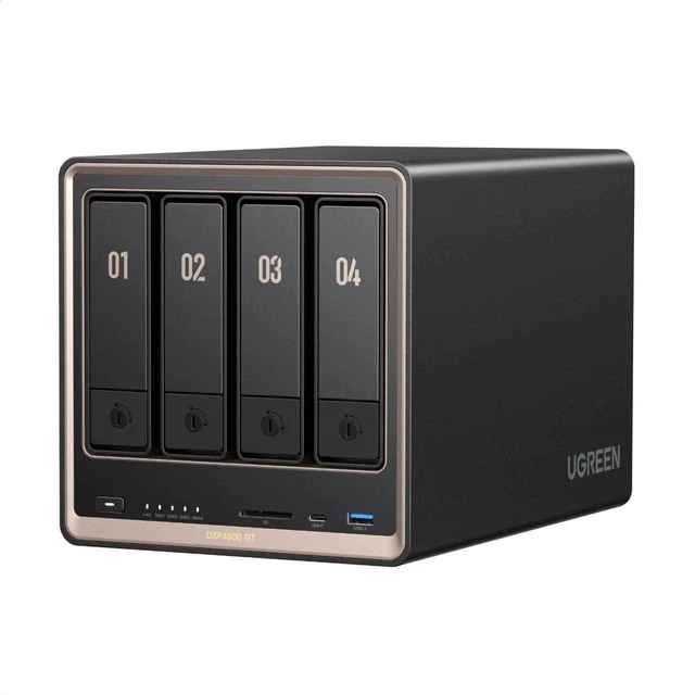 Main image of UGREEN NASync DXP4800 GT 4-bay NAS, AMD Ryzen Embedded R2514, Dual 10GbE GbE LAN, Dual M.2 NVMe SSD Slots, Diskless
