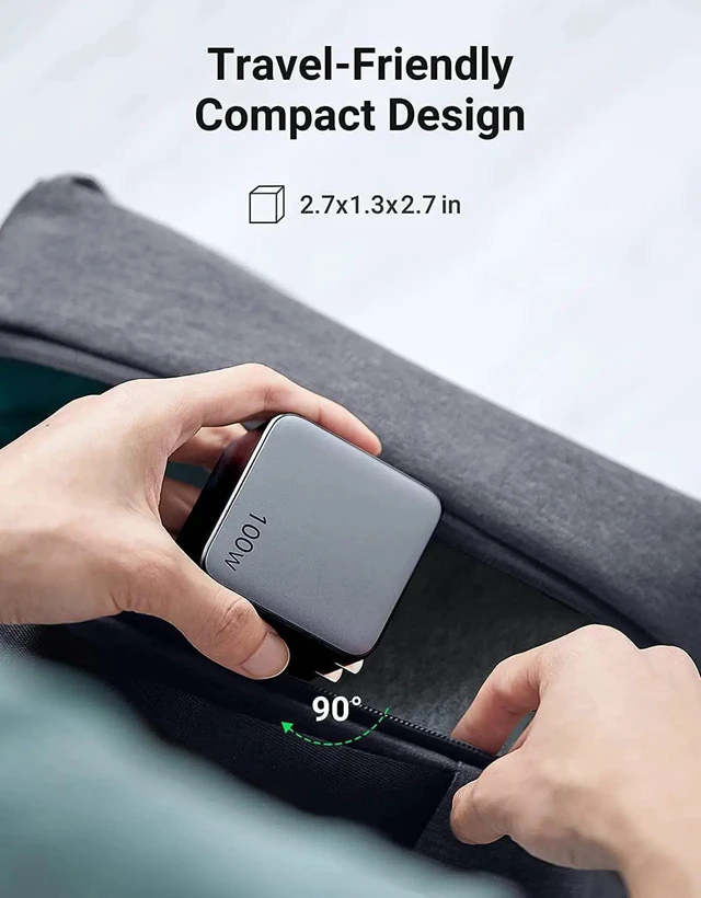 Alt view image 3 of 7 - UGREEN 100W USB C Multiport Charger - 4-Port USB Charging Station GaN Fast Charger Power Adapter Compatible for MacBook Pro/Air, iPad Pro, iPad Mini 6, Dell XPS, Galaxy S21/S20, iPhone 13/13 Pro Max/1