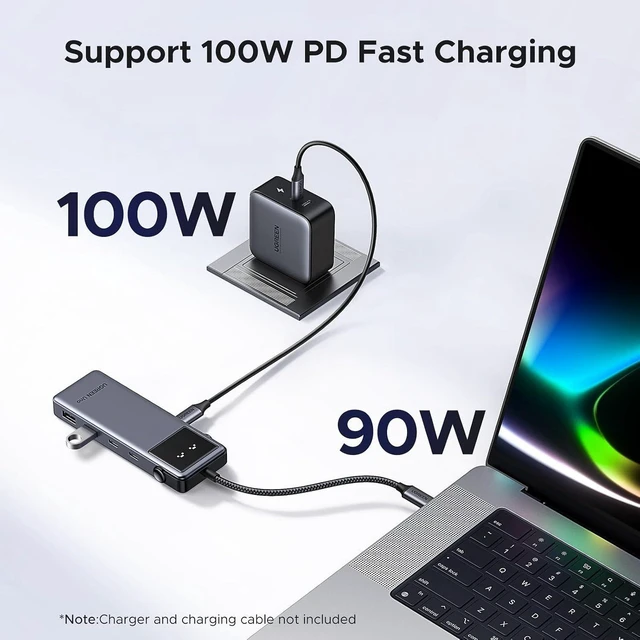 Alt view image 2 of 7 - UGREEN Uno 6 in 1 USB-C Hub with 10Gbps USB-C & USB-A Data Ports 4K@60Hz HDMI for MacBook Pro/Air, iPad Pro, Surface, XPS, Thinkpad and More.