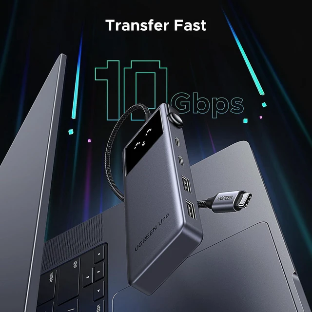 Alt view image 6 of 7 - UGREEN Uno 6 in 1 USB-C Hub with 10Gbps USB-C & USB-A Data Ports 4K@60Hz HDMI for MacBook Pro/Air, iPad Pro, Surface, XPS, Thinkpad and More.