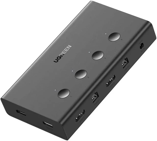 Main image of UGREEN HDMI KVM Switch 4 in 1 Out 4K 60Hz USB Switcher Box Keyboard Mouse Printer Monitor Sharing Selector with USB Hub for Laptop Desktop PS4 Xbox One