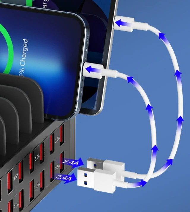 Alt view image 6 of 6 - 150W high-power mobile phone storage stand and charger - Amazon's best-selling product. USB multi-port charger.
