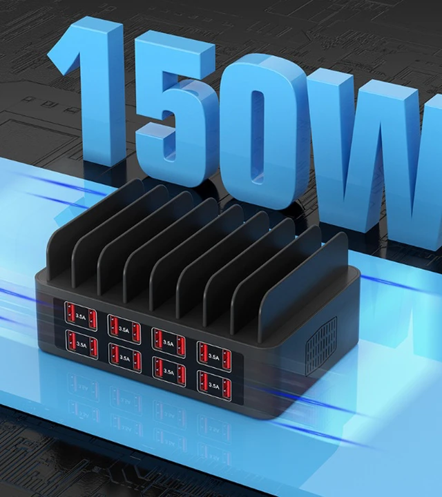 Alt view image 5 of 6 - 150W high-power mobile phone storage stand and charger - Amazon's best-selling product. USB multi-port charger.