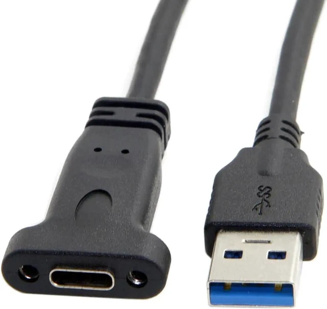 Alt view image 3 of 5 - WRIARICH 30cm USB3.1 Gen2 Type-C Female to USB3.0 Type-A Male Adapter Extension Cable for Laptop, Phone & Tablet