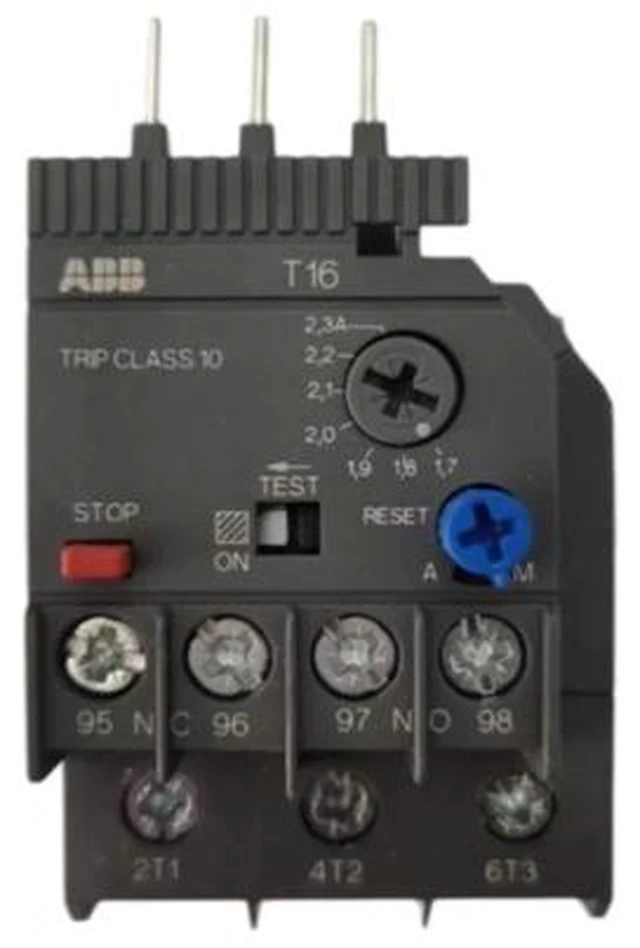 Main image of ABB thermal overload relay T16-1.0/1.3/1.7/2.3/3.1/4.2/5.7/7.6/10/13/16 4.2-5.7A