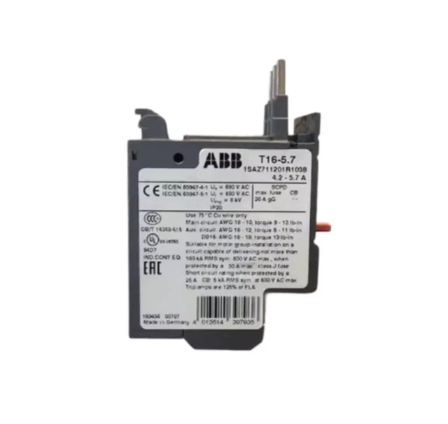 Alt view image 2 of 3 - ABB thermal overload relay T16-1.0/1.3/1.7/2.3/3.1/4.2/5.7/7.6/10/13/16 4.2-5.7A