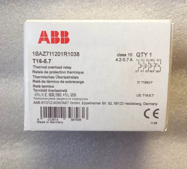 Alt view image 3 of 3 - ABB thermal overload relay T16-1.0/1.3/1.7/2.3/3.1/4.2/5.7/7.6/10/13/16 4.2-5.7A