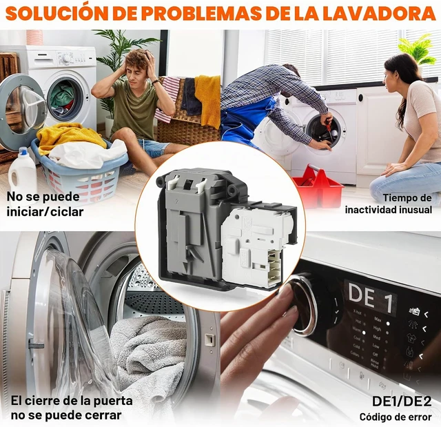 Alt view image 7 of 7 - EBF61315802 Conjunto de interruptor de bloqueo de puerta de arandela, exacto para lavadoras de carga frontal LG y lavadora Ken-More serie 796, reemplaza EBF62534401 2667085 AP5672154 PS7792232