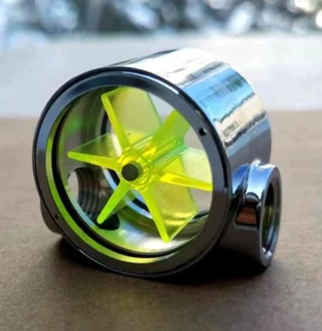 Main image of FREEZE LSJ-SJ1 Metal Flow Regulator Water Flow Meter Computer Water Cooling Bright Silver Brass Green 6 Blades