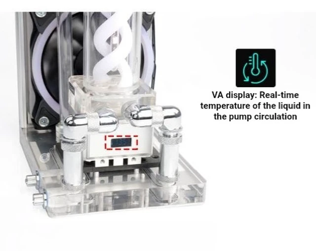 Alt view image 2 of 3 - Laptop water-cooling BJTZ-T5 hard pipe kit with RGB full configuration and VA liquid crystal temperature display Silver suit