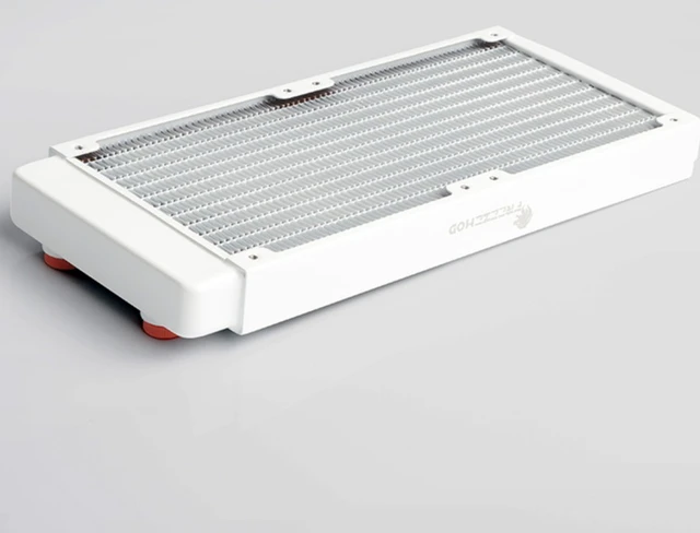 Alt view image 2 of 3 - Computer water-cooled TSRP-WP240 copper heat dissipation panel, painted white with a glossy finish