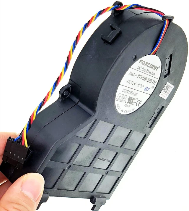 Alt view image 6 of 7 - Ventilador de refrigeración de CPU para Dell OptiPlex 790 390 990, Foxconn PVB120G12H-P01 J50GH-A00 J50GH 0J50GH, DC12V 0.75A Ventilador de chasis pequeño de 4 alambres/5 pines SFF, garantía de 1 año