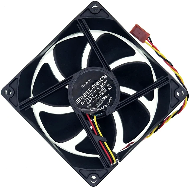 Main image of by Sunon EE92251S3-D020-C99 PVA092G12M Carcasa trasera Ventilador de refrigeración para Dell Vostro 200 400 430 460 470 Mini Tower RKC55 X755M XPS 8300 8500 8700 DC12V 3 -Pin 3.622 x 3.622x0.984 in