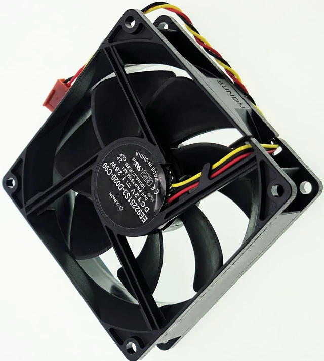 Alt view image 2 of 7 - by Sunon EE92251S3-D020-C99 PVA092G12M Carcasa trasera Ventilador de refrigeración para Dell Vostro 200 400 430 460 470 Mini Tower RKC55 X755M XPS 8300 8500 8700 DC12V 3 -Pin 3.622 x 3.622x0.984 in