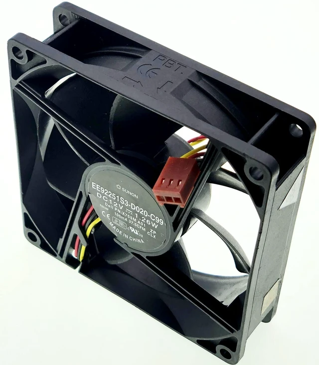 Alt view image 5 of 7 - by Sunon EE92251S3-D020-C99 PVA092G12M Carcasa trasera Ventilador de refrigeración para Dell Vostro 200 400 430 460 470 Mini Tower RKC55 X755M XPS 8300 8500 8700 DC12V 3 -Pin 3.622 x 3.622x0.984 in