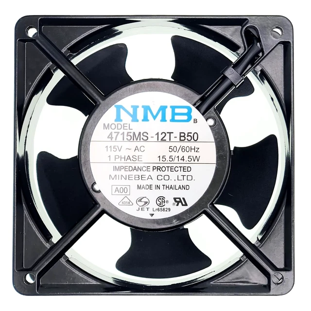 Main image of para ventilador de enfriamiento 4715MS-12T-B50, ventilador de enfriamiento axial de 115VAC 15.5/14.5W 120×120×38mm