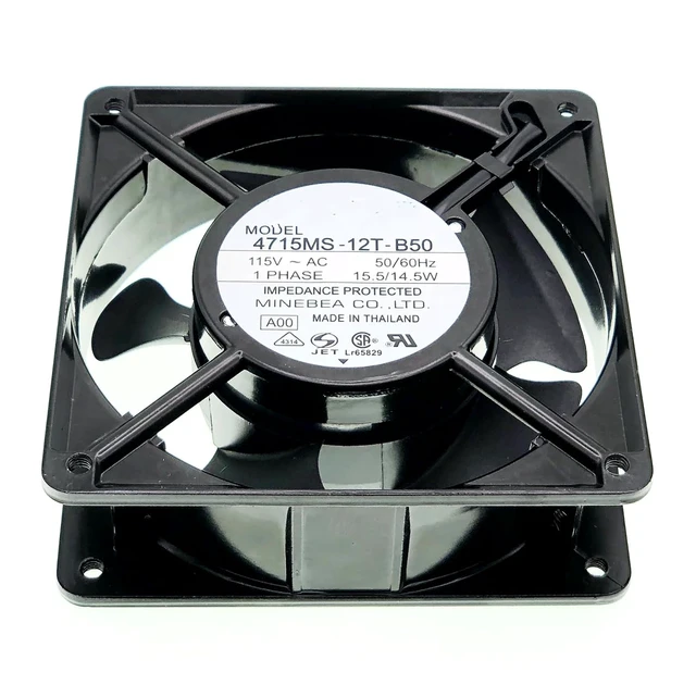 Alt view image 4 of 7 - para ventilador de enfriamiento 4715MS-12T-B50, ventilador de enfriamiento axial de 115VAC 15.5/14.5W 120×120×38mm