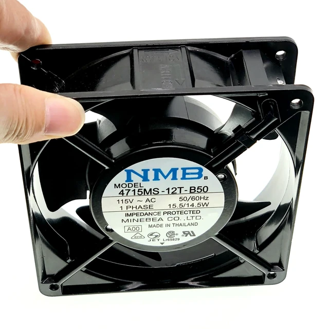 Alt view image 3 of 7 - para ventilador de enfriamiento 4715MS-12T-B50, ventilador de enfriamiento axial de 115VAC 15.5/14.5W 120×120×38mm
