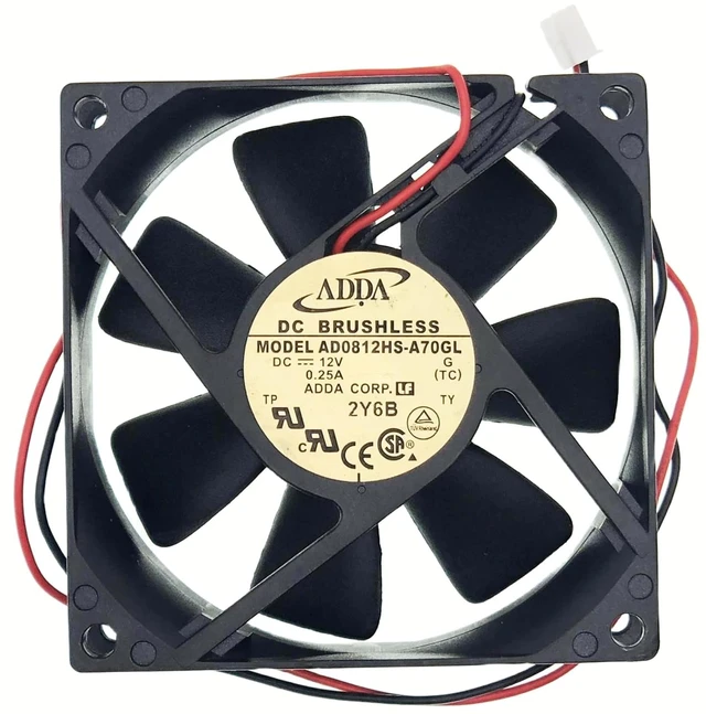 Main image of para ADDA AD0812HS-A70GL Ventilador de enfriamiento, DC12V 0.25A 8025 Chasis Fuente de Alimentación Ventilador 3.150x3.150x0.984 in