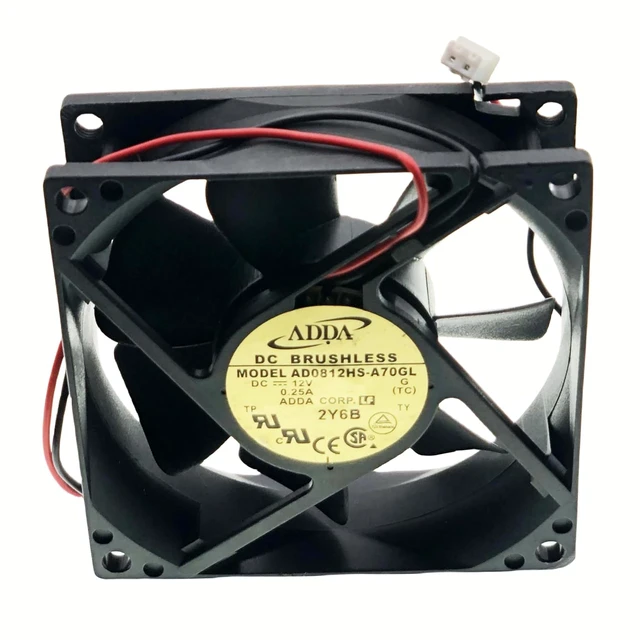 Alt view image 6 of 7 - para ADDA AD0812HS-A70GL Ventilador de enfriamiento, DC12V 0.25A 8025 Chasis Fuente de Alimentación Ventilador 3.150x3.150x0.984 in