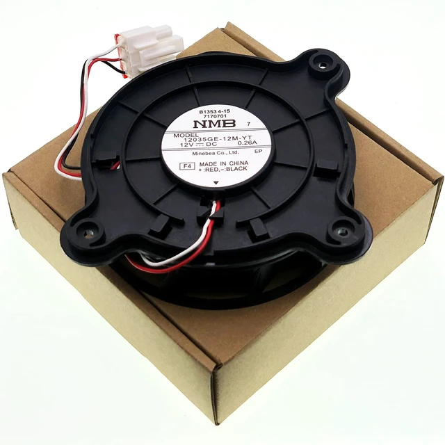 Alt view image 6 of 7 - 12035GE-12M-YT Motor de ventilador de refrigeración para refrigerador compatible con refrigerador Samsung Haier, motor evaporador de refrigerador de 3 cables DC 12V 0.26A 3.937x3.937 in