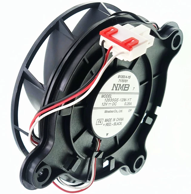 Alt view image 2 of 7 - 12035GE-12M-YT Motor de ventilador de refrigeración para refrigerador compatible con refrigerador Samsung Haier, motor evaporador de refrigerador de 3 cables DC 12V 0.26A 3.937x3.937 in