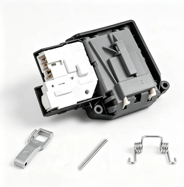 Main image of EBF61315802 EBF62534401 Conjunto de interruptor de bloqueo de puerta de lavadora con MFG63099101 Kit de gancho de pestillo de puerta compatible con lavadora LG Kenmore, reemplazo 2667085 AP5672154