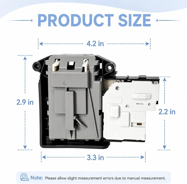 Alt view image 5 of 5 - EBF61315802 EBF62534401 Conjunto de interruptor de bloqueo de puerta de lavadora con MFG63099101 Kit de gancho de pestillo de puerta compatible con lavadora LG Kenmore, reemplazo 2667085 AP5672154