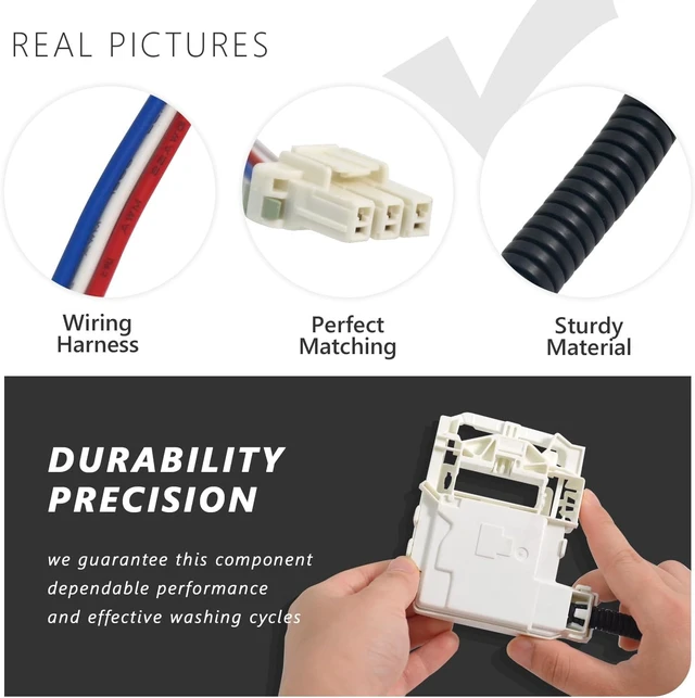 Alt view image 3 of 7 - WH08X32657 WH08X37937 WH08X31222 Kit de Cerradura y Arnés de Tapa de Lavadora Compatible para Lavadoras GE Específicas, Kit de Cerradura de Tapa y Percutor Interruptor
Compatible for Specific GE Washi