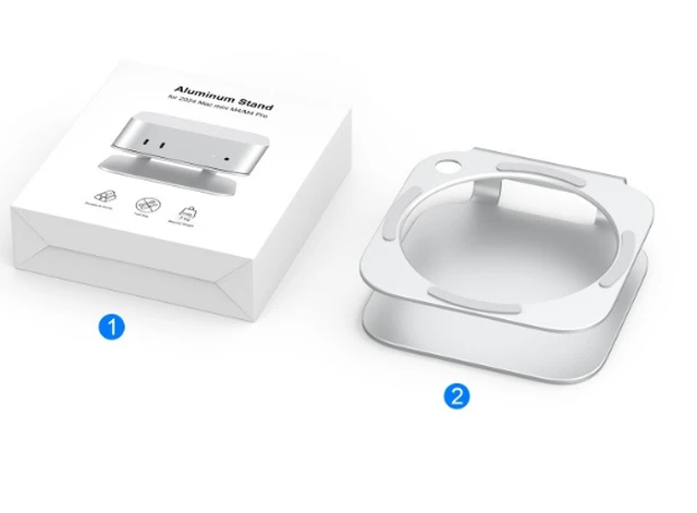 Main image of Mac mini M4 stand, M4 Pro metal cooling base, Mac mini desktop heightening support frame