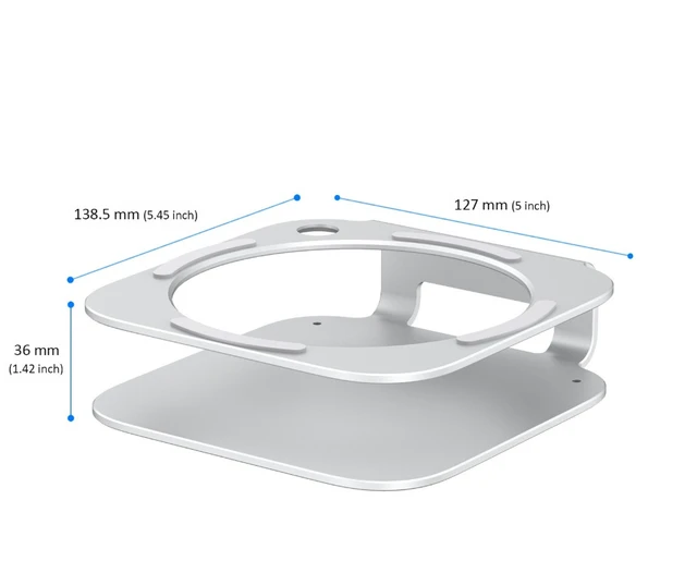 Alt view image 2 of 5 - Mac mini M4 stand, M4 Pro metal cooling base, Mac mini desktop heightening support frame