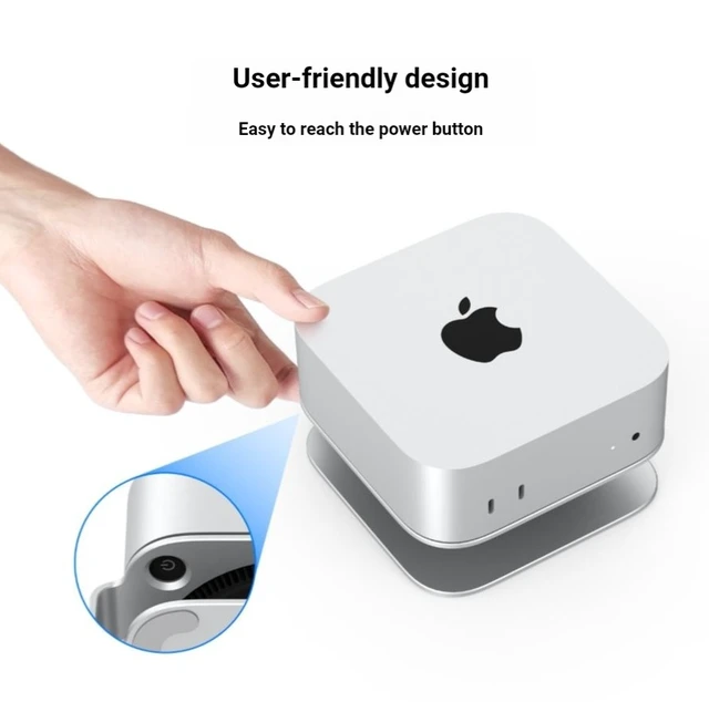 Alt view image 4 of 5 - Mac mini M4 stand, M4 Pro metal cooling base, Mac mini desktop heightening support frame